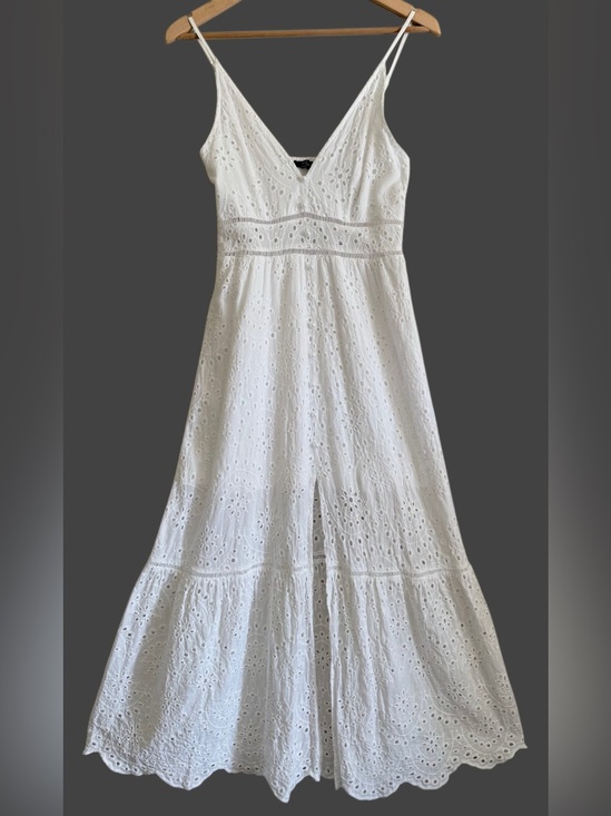 Simplee Apparel Dresses & Skirts - SIMPLEE 100% Cotton Feminine Flattering Dainty Timeless Eyelet Midi Dress Size M